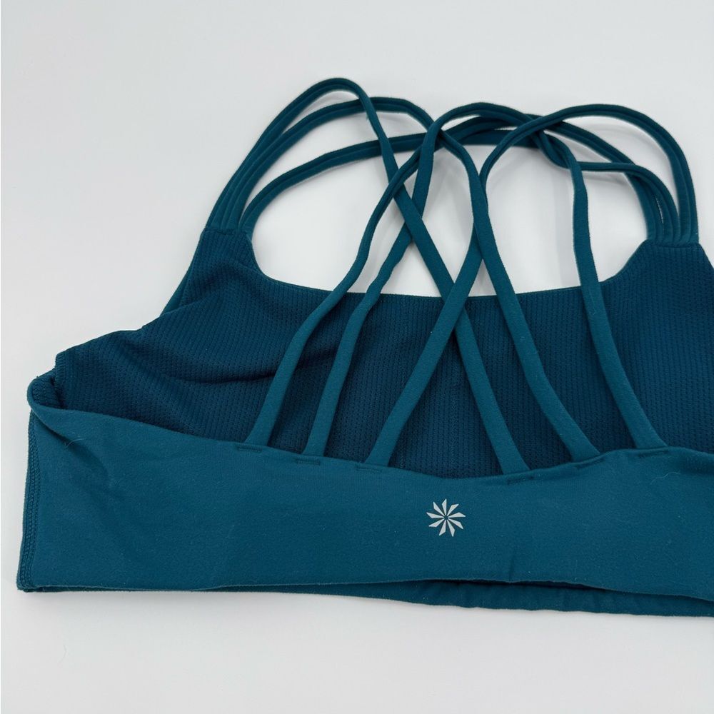 Athleta Hyper Focused Strappy Back Sports Bra in Teal | Medium - Picture 5 of 7